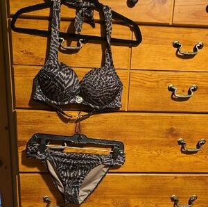 Victoria's Secret Black and Grey Bikini